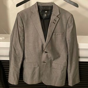 H&M full suit gray and black jacket black pants